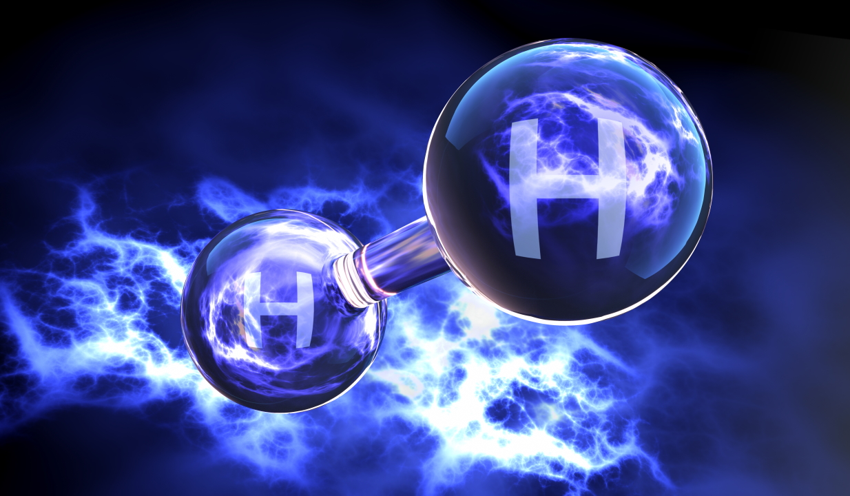 Illustration des H2-Molekülmodells