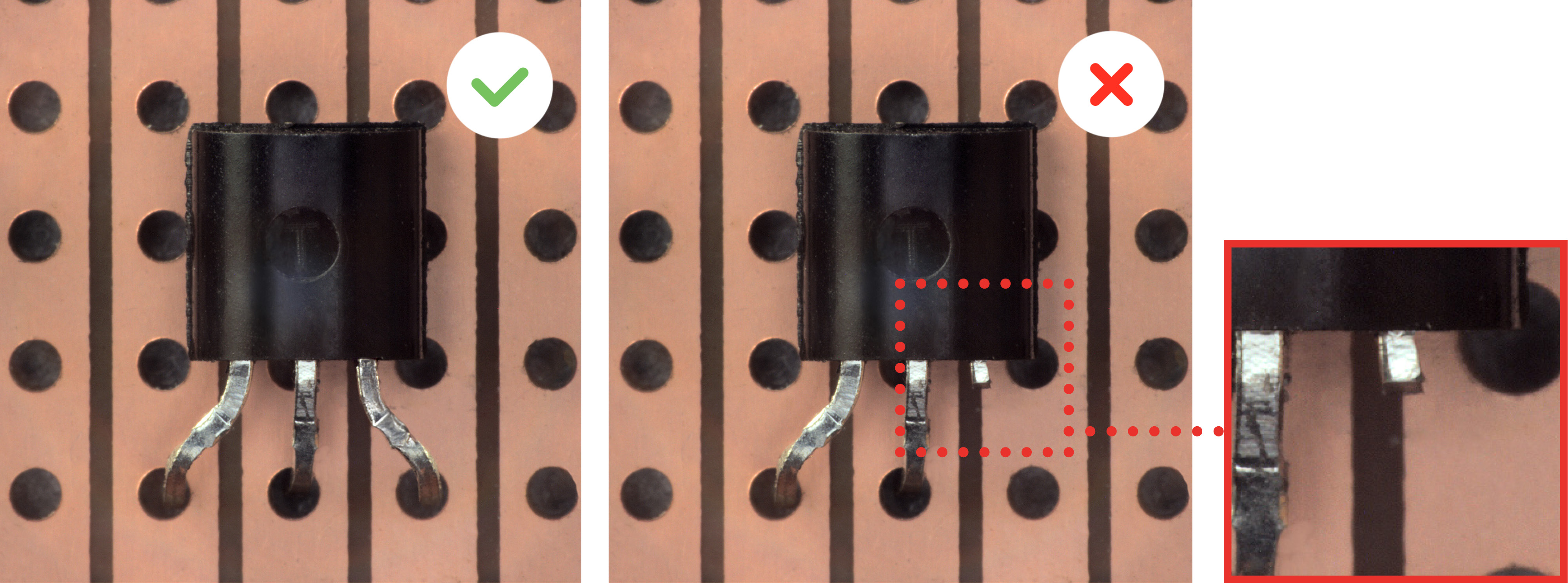 Mittels der KI-basierten Bilderkennung können defekte Chips Transistoren werden.
